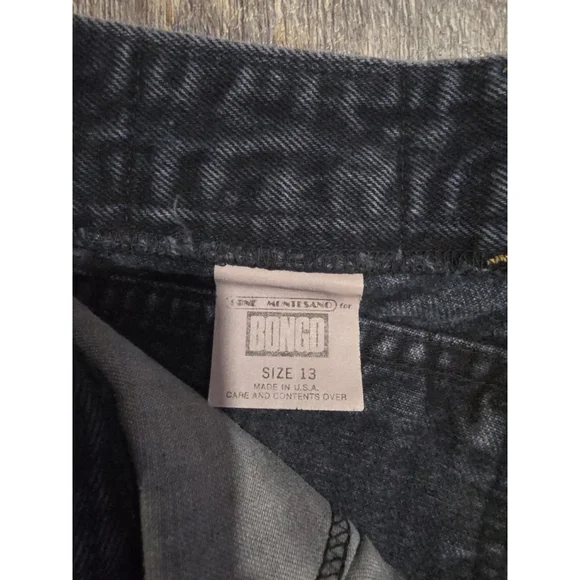 Vintage Bongo Jeans Women Size 13 Mom Jeans Black Wash Y2K Zipper Ankle - Picture 2 of 12